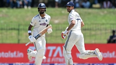 Shubman Gill and Devdutt Padikkal were involved in a 120-run stand for the third wicket on Day 1. (AFP) Shubman Gill and Devdutt Padikkal were involved in a 120-run stand for the third wicket on Day 1. (AFP)