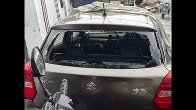 On Thursday night, two motorcycle-borne assailants allegedly hurled two hand grenades at a house in Jatta village, leaving three family members injured. (HT)