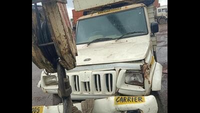 Police officials stepped up enforcement against heavy vehicles parked illegally. (HT PHOTO)