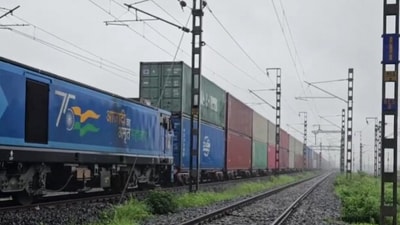 As per an official release, the double-stack long-haul container train departed from JNPT at 7 pm on August 21 and covered a distance of approximately 422 km. (@AshwiniVaishnaw/X) As per an official release, the double-stack long-haul container train departed from JNPT at 7 pm on August 21 and covered a distance of approximately 422 km. (@AshwiniVaishnaw/X)