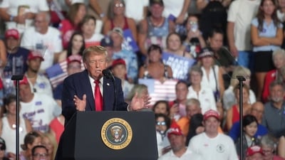 Trump announced a 50 per cent tariff on Canada after trade negotiations with the neighbouring country fell through. (AP Photo/Meg Kinnard) Trump announced a 50 per cent tariff on Canada after trade negotiations with the neighbouring country fell through. (AP Photo/Meg Kinnard)
