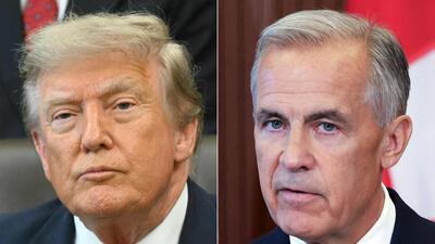 US President Donald Trump and Canadian Prime Minister Mark Carney. (AFP)