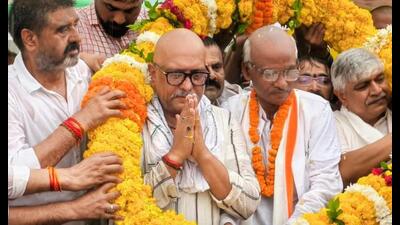 Uttar Pradesh Congress president Ajay Rai during his visit to Ayodhya on August 23. (Sourced) Uttar Pradesh Congress president Ajay Rai during his visit to Ayodhya on August 23. (Sourced)