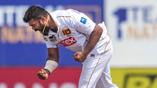 IND vs SL LIVE SCORE: Lahiru Kumara after taking the wicket of KL Rahul.