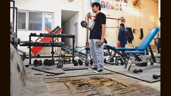 The weightlifting club in Ludhiana.