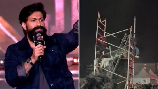 An accident at the Toxic pre-release event in Hyderabad injured four.