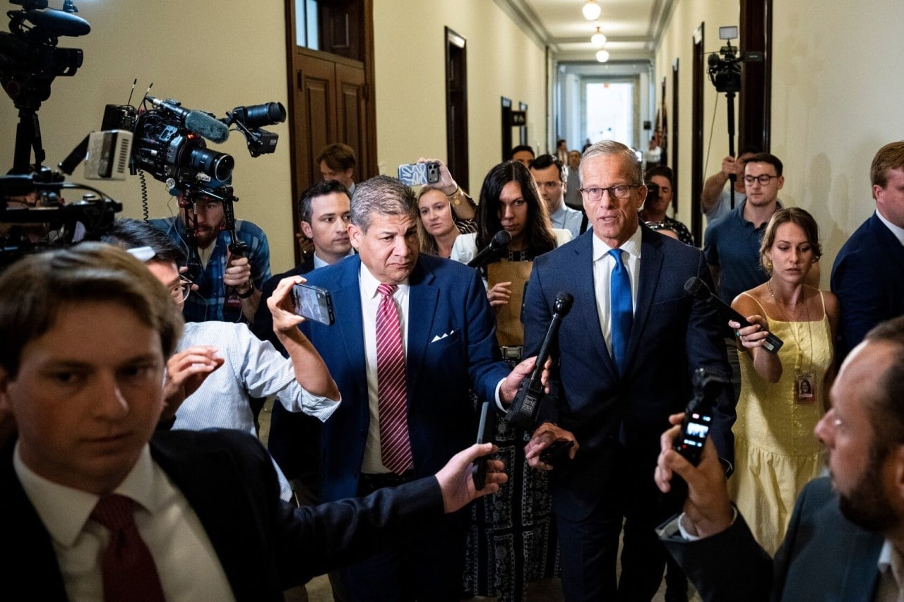 Senate Majority Leader John Thune acknowledges Republicans are facing economic pressure. Senate Majority Leader John Thune acknowledges Republicans are facing economic pressure.