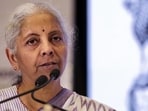 India’s Finance Minister Nirmala Sitharaman addresses top leadership and heads of Public Sector Banks (PSBs) and Financial Institutions at a conclave in New Delhi, on August 17.(HT_PRINT)