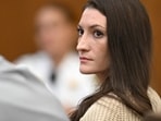 Lindsay Clancy looks toward reporters in the courtroom during proceedings in her murder trial, in Plymouth, Massachusetts, U.S., August 20, 2026. Josh Reynolds/Pool via REUTERS(via REUTERS)
