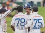 India's Yashasvi Jaiswal and Sri Lanka's Asitha Fernando exchange words during day one of the second cricket test match between Sri Lanka and India India's Yashasvi Jaiswal and Sri Lanka's Asitha Fernando exchange words during day one of the second cricket test match between Sri Lanka and India