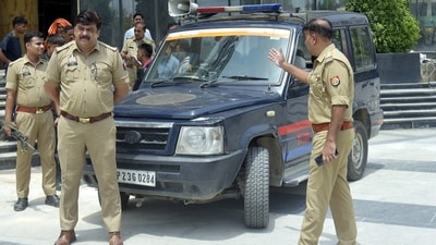 A 50-year-old man was burnt alive after the car he was driving caught fire near Baghoura in Bankipur (Sakib Ali / Hindustan Times)
