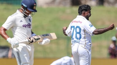 India resumed the day at 300/5 and lost Saransh Jain early. (ANI Photo) India resumed the day at 300/5 and lost Saransh Jain early. (ANI Photo)