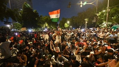 CJP leaders and student protesters at Jantar Mantar during the protest over NEET paper leak. (Sanchit Khanna/HT) CJP leaders and student protesters at Jantar Mantar during the protest over NEET paper leak. (Sanchit Khanna/HT)