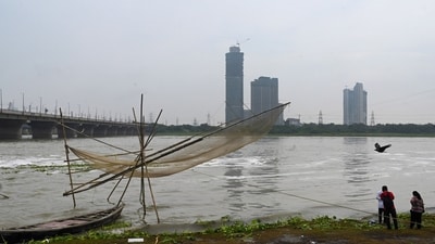 New Delhi, India - Aug. 23, 2026: Cloudy skies over Kalindi Kunj along the banks of the Yamuna River in New Delhi, India, on Sunday, August 23, 2026. (Arvind Yadav) New Delhi, India - Aug. 23, 2026: Cloudy skies over Kalindi Kunj along the banks of the Yamuna River in New Delhi, India, on Sunday, August 23, 2026. (Arvind Yadav)