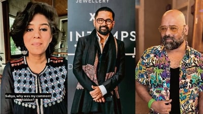 From left: Ila Anoop, designer Sabyasachi Mukherjee, designer Ranjit Rodricks From left: Ila Anoop, designer Sabyasachi Mukherjee, designer Ranjit Rodricks