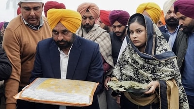 Bhagwant Mann’s wife, Dr Gurpreet Kaur, made the allegations after attending a Teej function in Patiala. (ANI) Bhagwant Mann’s wife, Dr Gurpreet Kaur, made the allegations after attending a Teej function in Patiala. (ANI)