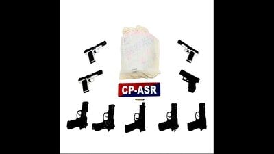 Three separate cases under relevant provisions of the Arms Act and the NDPS Act were registered at the Cantonment and Chheharta police stations in Amritsar. (HT Photo) Three separate cases under relevant provisions of the Arms Act and the NDPS Act were registered at the Cantonment and Chheharta police stations in Amritsar. (HT Photo)