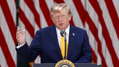 US President Donald Trump during an event in the Rose Garden of the White House in Washington, DC, US, on Monday. Trump hosted the Rose Garden event to celebrate the administration's efforts on school choice. (Bloomberg) US President Donald Trump during an event in the Rose Garden of the White House in Washington, DC, US, on Monday. Trump hosted the Rose Garden event to celebrate the administration's efforts on school choice. (Bloomberg)