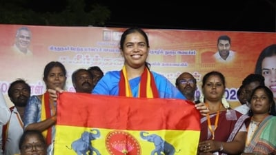 Keerthana has responded to the backlash, clarifying that the woman was not her. (X/ @Keerthana4VNR) Keerthana has responded to the backlash, clarifying that the woman was not her. (X/ @Keerthana4VNR)