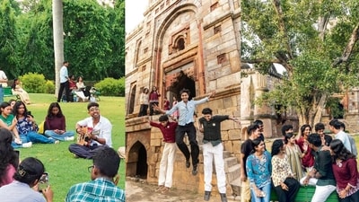 .Mingling with strangers, the young made the most of the Saturday evening singing Bollywood numbers such as Samjhawan and Zaalima. (Photos: Raajessh Kashyap/HT)