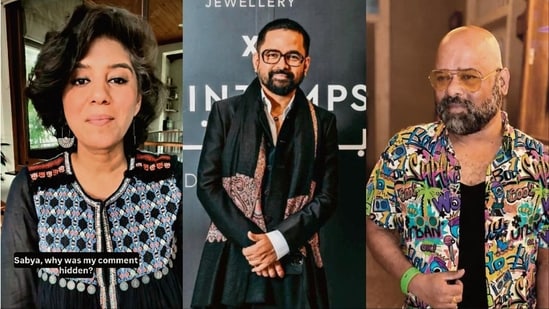 From left: Ila Anoop, designer Sabyasachi Mukherjee, designer Ranjit Rodricks
