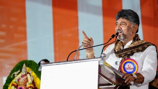 **EDS: THIRD PARTY IMAGE** In this image posted on Aug. 23, 2026, Karnataka Chief Minister DK Shivakumar during the inauguration of Global Accelerator Vision Summit and promotion campaign organised by the Karnataka Arya Vyasya Maha Sabha, at Freedom Park, in Bengaluru. (@DKShivakumar/X via PTI Photo)(PTI08_23_2026_000399B) (@DKShivakumar)