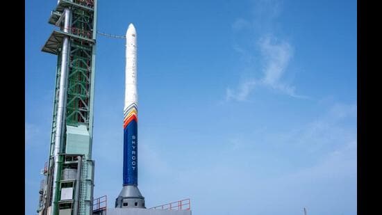 The successful launch of India’s first private orbital carrier, Skyroot’s Vikram-1, shows maintaining momentum, let alone increasing it, requires greater private sector participation. (@narendramodi X/ANI)