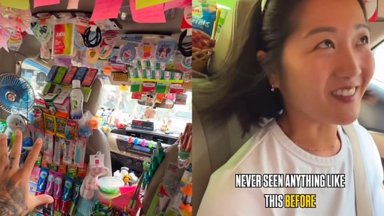Bangkok taxi packed with free essentials goes viral.