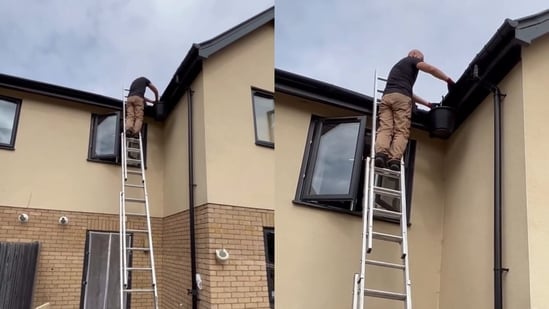 An Indian woman in the UK revealed she had paid around <span class='webrupee'>₹</span>12,000 for a roof drain cleaning that took just 20 minutes.(Instagram/manjushekhawatparmar)