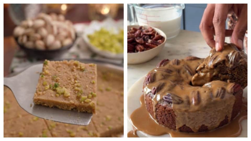 Pista Sukhdi is a traditional mithai, perfect for the Rakhi-tying ceremony. Pecan and coffee cake goes well with a relaxed evening tea.