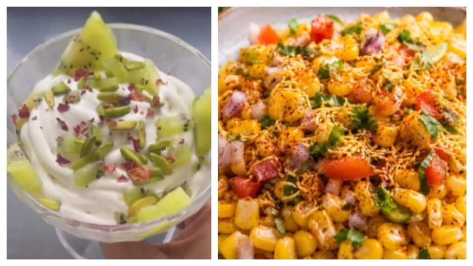 Kiwi clouds is a creamy dessert, great for post-lunch celebrations, while masala corn chaat works as a casual evening snack for movie night.