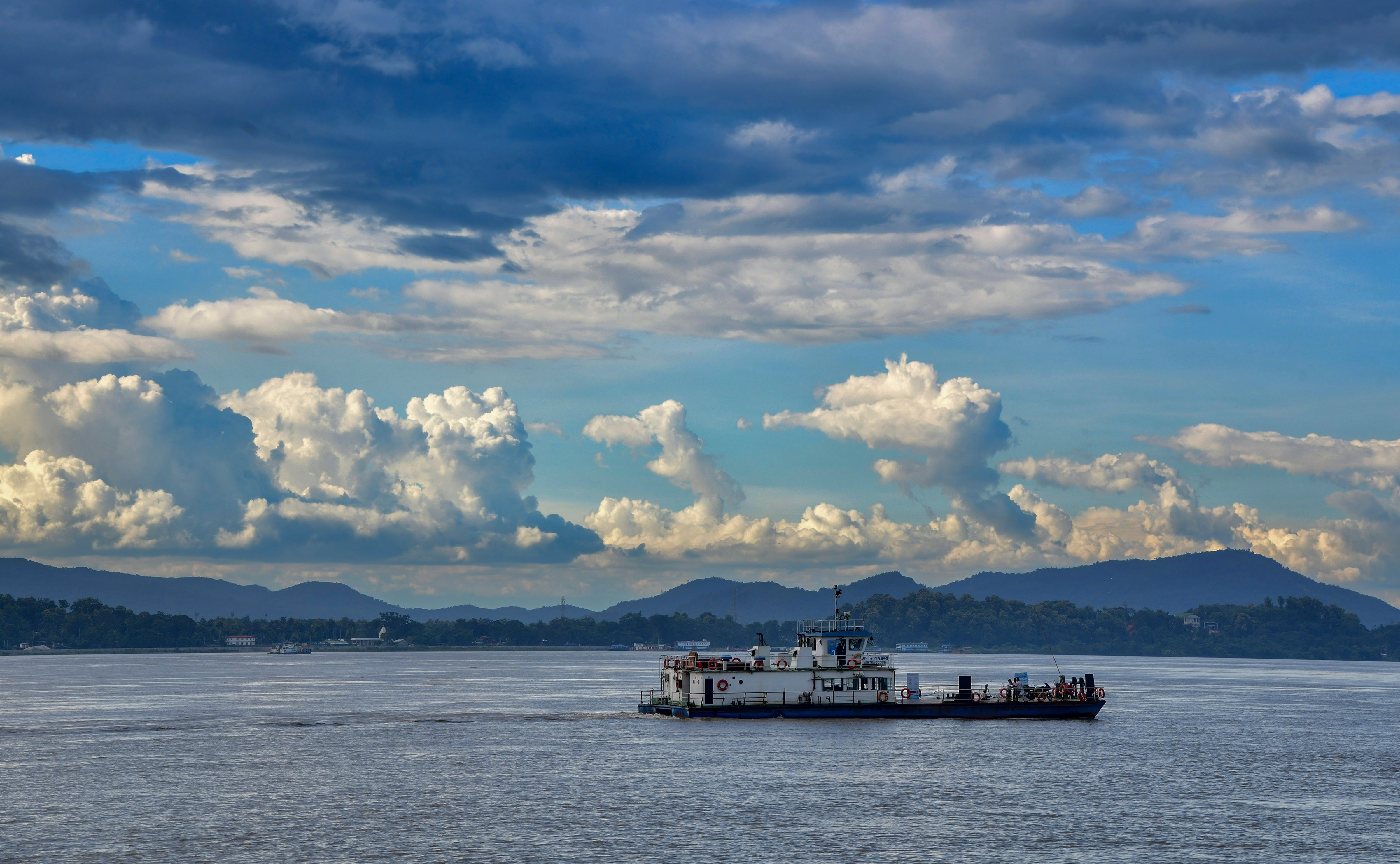 A passenger ferry on Brahmaputra, in Guwahati, Assam. (PTI)