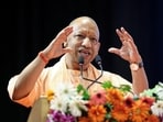 Chief minister Yogi Adityanath delivers a speech after presenting appointment letters to candidates selected for the posts of mandi secretary and technical assistant, at Indira Gandhi Pratishthan, in Lucknow on Tuesday. (ANI Photo)
