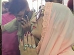 Sunita Ahuja visits Khatu Shyam temple.