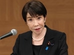 Japanese Prime Minister Sanae Takaichi speaks during a press conference marking the 81st anniversary of the dropping of the atomic bomb, in Hiroshima on August 6, 2026. (Photo by JIJI Press / AFP) / Japan OUT(AFP)