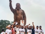 Jharkhand student leader Devendra Nath Mahato takes out the 'Bharti Vyavastha Sudhar Yatra' from Nemra village, the birthplace of former Jharkhand CMShibu Soren, in Ramgarh district, Monday (PTI)