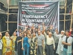 Mumbai, India. Aug 24, 2026 - 200 shop owners at Link Square Mall protested against mall management, demanding the mall's immediate reopening. The mall has remained closed for sixteen months following a fire, and owners are concerned about the future of their businesses. Mumbai, India. Aug 24, 2026. (Photo by Raju Shinde/HT Photo) (Raju Shinde)