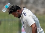 India's Rishabh Pant cools himself on Day 2 of the 2nd Sri Lanka Test India's Rishabh Pant cools himself on Day 2 of the 2nd Sri Lanka Test