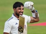 India's Dhruv Jurel celebrates his century on day two of the second Test cricket match between India and Sri Lanka, in Colombo
India's Dhruv Jurel celebrates his century on day two of the second Test cricket match between India and Sri Lanka, in Colombo