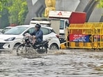 The IMD has forecast a partly cloudy sky with one or two spells of rain or thundershowers for Tuesday for the districts, though no colour coded alert was in place. (Sunil Ghosh/HT Photo)