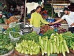 The wholesale vegetable market in Ludhiana. (HT photo)