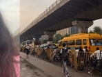 A Gurgaon woman walked home after rain left roads jammed and cabs unavailable, turning an 8-km commute into 2.5 hours.(Instagram/hensi__soni)