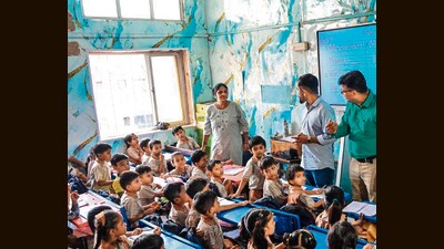 CJP volunteers had visited the Colaba Market School on August 19, 2026. (Raju Shinde/HT Photo) CJP volunteers had visited the Colaba Market School on August 19, 2026. (Raju Shinde/HT Photo)