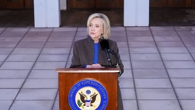 Asked if she would impose secondary sanctions on China, Hillary Clinton said she would tell Beijing she would if they did not help out to get Iran to reopen the Strait of Hormuz (Bloomberg File)