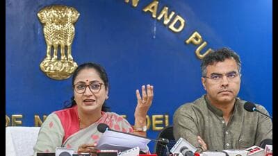 Chief minister Rekha Gupta and cabinet minister Parvesh Verma at Delhi Secretariat on Tuesday. (Sanjeev Verma/HT) Chief minister Rekha Gupta and cabinet minister Parvesh Verma at Delhi Secretariat on Tuesday. (Sanjeev Verma/HT)