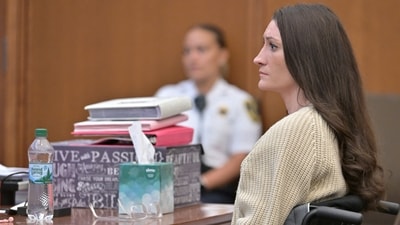 Lindsay Clancy listens to testimony from a hospital chaplain during her murder trial, in Plymouth, Massachusetts, U.S., August 20, 2026. Josh Reynolds/Pool via REUTERS (via REUTERS)