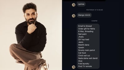 Vir Das left Instagram users laughing after sharing a DM packed with groceries, chores and everyday reminders. (Instagram/virdas) Vir Das left Instagram users laughing after sharing a DM packed with groceries, chores and everyday reminders. (Instagram/virdas)