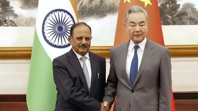 The talks between NSA Ajit Doval and Chinese foreign minister Wang Yi were held under the framework of the Special Representatives dialogue. (X/ @EOIBeijing) The talks between NSA Ajit Doval and Chinese foreign minister Wang Yi were held under the framework of the Special Representatives dialogue. (X/ @EOIBeijing)