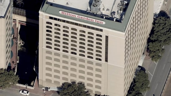 The Hilton Garden Inn Austin Downtown in Austin, Texas, in 2022.