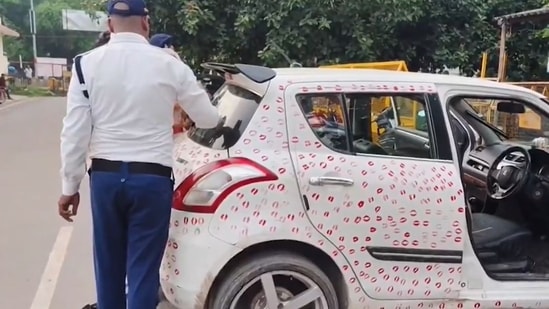Car owner Aditya Sikarwar told local media that his girlfriend did it as a part of a “foreign trend” and social media stunt.